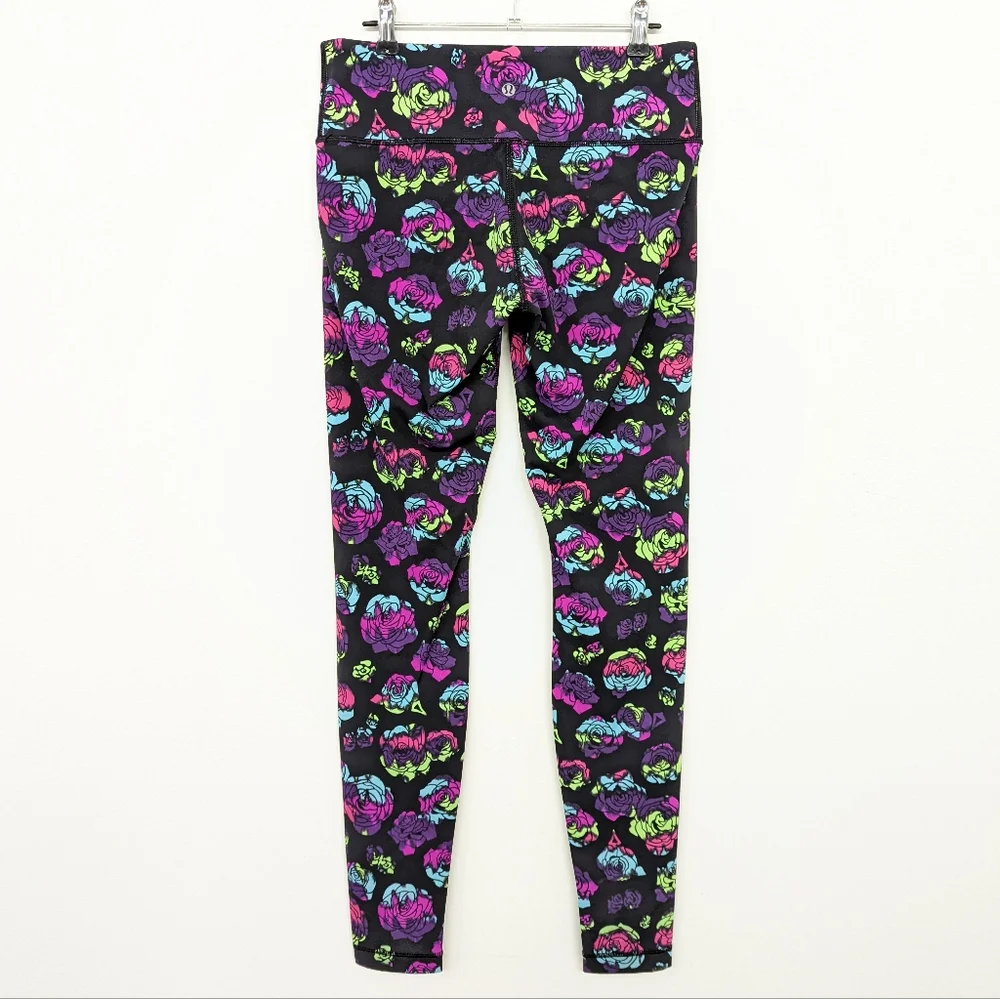🦄 RARE Lululemon Limited Edition Wunder Under Pant Ivivva Neon Rainbow Rose - Picture 11 of 12